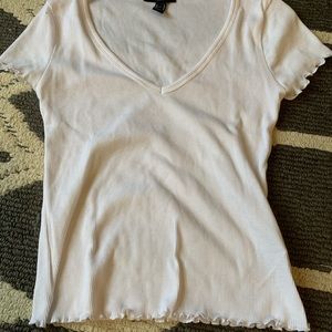 white v neck tee